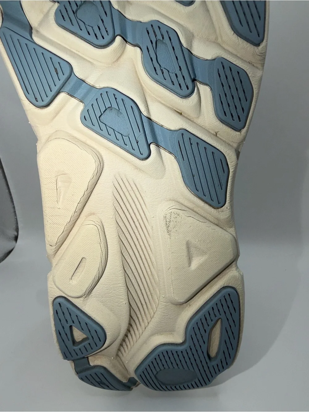 Hoka Women's Beige and Light Blue Performance Running Shoes
